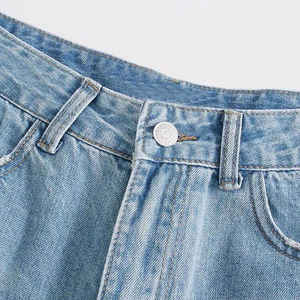 Shorts en jean déchirés pour homme, taille mi-haute, ourlet déchiré, décontracté d'été, séchage rapide, respirant, écologique, 100% coton, couleur unie - Product Image 4