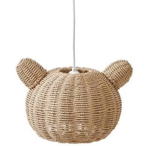 Abat-jour décoratif en forme d'oreilles d'ours en jonc de mer tressé naturel pour chambre d'enfant, hôtel, restaurant - Product Image 5