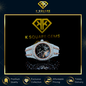 Montre de luxe automatique analogique résistante à l'eau en acier inoxydable avec bracelet en acier inoxydable et saphir, ornée de diamants Moissanite à quartz - Product Image 6