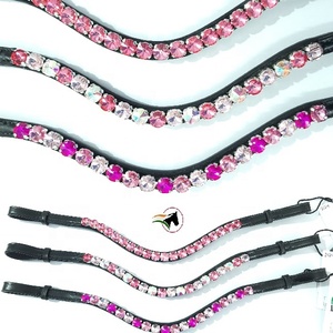 สินค้าขายดี สายคาดหน้าผากม้าคริสตัลริโวลี่ขนาด 10 มม. ระบบติดตั้งแบบตะขอและห่วงเปลี่ยนได้รวดเร็ว อุปกรณ์ตกแต่งบังเหียนแบบวิบวับ อุปกรณ์ขี่ม้า - Product Image 6