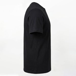 Camisetas negras personalizadas con logo DTG para hombre, de alta calidad, algodón y poliéster, transpirables, estilo urbano informal para hombre. - Product Image 3