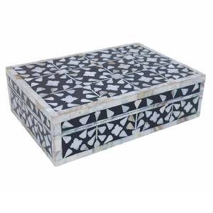 New Arrival Modern Handcrafted <b>Floral</b> Pattern Bone Inlay Jewelry & Trinket Storage <b>Box</b> - Product Image 4