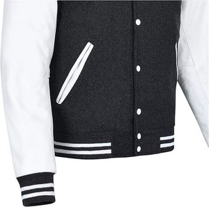Veste universitaire en polaire pour homme, modèle bomber de baseball avec manches en cuir, personnalisable, vente chaude, fabricant OEM en gros - Product Image 6