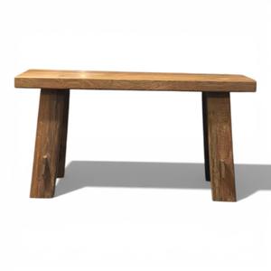 Banco Rústico de Madera de Teca Reciclada, Hecho a Mano, Estilo Wabi-Sabi, Asiento Vintage de Madera Maciza para Sala de Estar y Hotel - Product Image 1