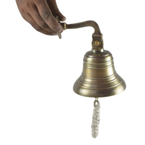 New <b>Brass</b> Dollar Sign Handle Design Hand <b>Bell</b> With Shiny Polished Finishing Design for Prayer Decor and Best Outdoor Decor <b>Bell</b> - Product Image 3