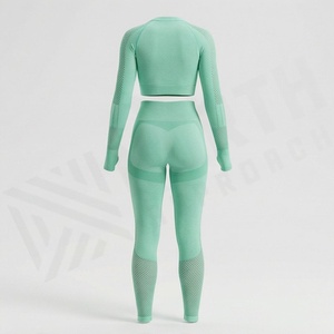 Ensemble de yoga pour femmes, vêtements de sport respirants pour la gym, tenue de fitness, vêtements de sport athlétiques, hauts de sport pour la course à pied - Product Image 2