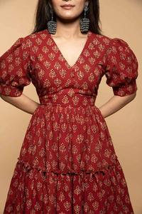 Boho Floral coton robe robe d'été à la main pour les femmes léger tenue décontractée robe courte pour les vacances ou la plage vêtements élégants - Product Image 2