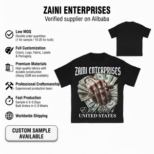 เสื้อยืดคอตตอนเจอร์ซีย์พรีเมียมสำหรับผู้ชาย 240 GSM เนื้อหนานุ่ม ระบายอากาศได้ดี รับสกรีนโลโก้ ปักโลโก้ แบบ DTG  OEM ODM - Product Image 1