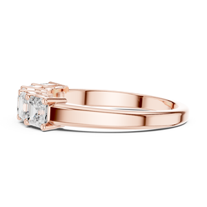 Anillo de compromiso de lujo con corte octogonal cuadrado en oro rosa macizo de 14K para mujer, certificado GRA, con 5 diamantes cultivados en laboratorio. - Product Image 2