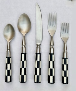 Natural Bone Handle Flatware <b>Set</b> 18/<b>8</b> Stainless Steel Mirror polish Cutlery <b>Set</b> Spoon Fork & knife <b>Set</b> <b>Dinnerware</b> Accessories - Product Image 2