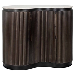 Mesa Consola Moderna con Diseño Acanalado, de Madera Maciza Ecológica, para Pasillo, con Base de Patas Duraderas, Mueble para Sala de Estar, Hotel, Dormitorio - Product Image 3