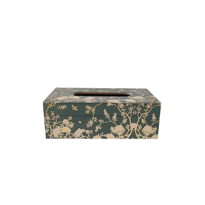 Boîte à mouchoirs artisanale en résine peinte sur mesure, forme personnalisée, très décorative, motif floral et d'amour, artisanat - Product Image 6