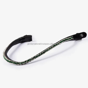 กำไลข้อมือหนังม้าสไตล์อังกฤษสีดำทำจากคริสตัลพลอยเทียมสำหรับแข่งม้าขี่ม้าสินค้าใหม่ - Product Image 4