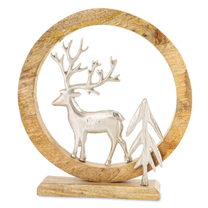 Handcrafted <b>Christmas</b> Metal <b>Tree</b> Sculpture Tabletop Decor With Wooden Base Modern Minimalist Lighted Xmas Wreath <b>Tree</b> Ornament - Product Image 4