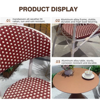 Ensemble de chaises de bistrot en rotin résistant aux intempéries, aux UV et à la décoloration, couleur et taille personnalisées, pour jardin, balcon, meubles d'extérieur