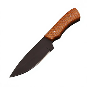 Couteaux de chasse avec manche en résine alvéolée, lame noire thermolaquée, bord lisse, utilisation en camping en plein air, acier inoxydable - Product Image 6
