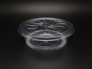Boîtes à gâteaux en PET de qualité alimentaire, transparentes et écologiques, diamètre 250 mm, capacité 200-500 g, avec charnière, impression personnalisable - Product Image 2