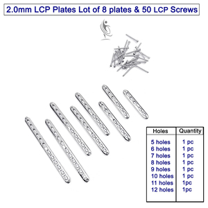 Plaques LCP de 2,0 mm Lot de 8 pièces et vis LCP (50 pièces) Instrument vétérinaire - Product Image 1