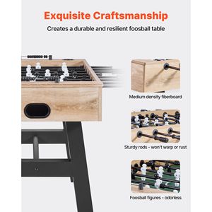 Mesa de Futbolín de Tamaño Estándar de 55 Pulgadas para Interiores, Mesa de Fútbol Resistente para el Hogar, Sala de Juegos Familiar - Product Image 4
