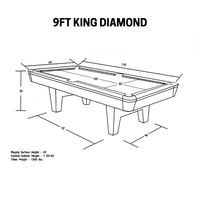 Table de billard professionnelle de luxe King Diamond 9 pieds - Table de compétition et d'entraînement commerciale - Prix usine OEM