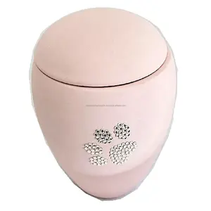 FACTORY SUPPLIER LIGHT PINK BRASS PET COFFINE CAT AND DOG ASHES MEMORIAL PET URNS WITH DOME DESIGN AT CHEAP PRIZE