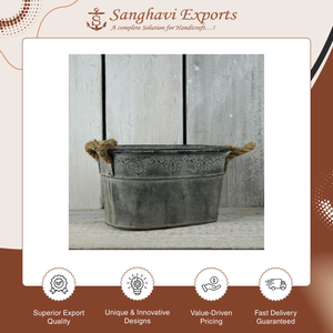 Maceta Ovalada Galvanizada de Primera Calidad, Altamente Duradera, Estilo Moderno, para Jardín y Producción de Viveros de Flores - Product Image 2