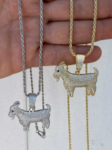 Collar con Colgante de Perro con Incrustaciones de Moissanita, Joyería de Lujo Estilo Hip Hop con Dije de Animal Brillante para Hombres y Mujeres - Product Image 3