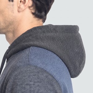 Sweat-shirt à capuche zippé pour homme, coupe classique, décontracté, avec poche, en tissu French Terry bleu-gris, idéal pour l'automne - Product Image 4