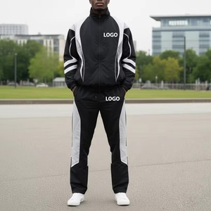 Trendy Customized Winter Solid Printed 100% Cotton Windbreaker <b>Tracksuit</b> Men Regular Fit Drawstring Closure High Street Style - Product Image 4