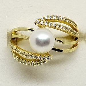 Anillo de Perlas de Agua Dulce, Anillo de Joyería de Perlas Chapado en Oro, Anillo de Perlas de Moda, Fabricante Mayorista - Product Image 5