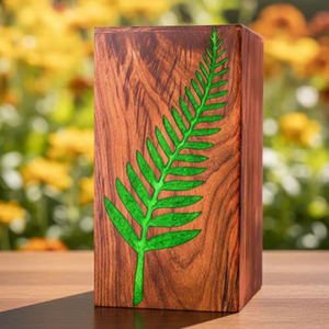 High-End Wooden Cremation Urn for Families Wooden Funeral Urn with Nature Design by AYAANS - Product Image 1