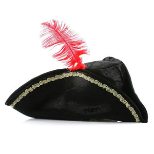 Latest Design Adults Tricorn <b>Hat</b> Structured Crown Decorative Edge Comfortable Inner <b>Band</b> Party Character Lightweight - Product Image 1