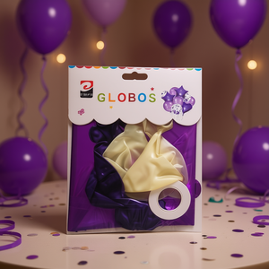 Ballons de fête combinés violets Marque GLOBOS - Product Image 3