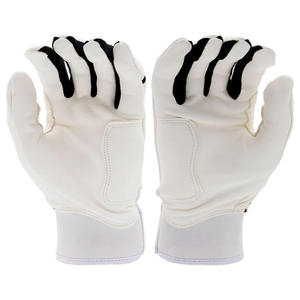 Premium All White Leather Baseball Batting Gloves | Ultra Soft Flex Fit Comfort Shock Absorption Custom Pro Batting Gloves - Product Image 3