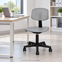 Chaise de bureau moderne sans accoudoirs en PP perforé, réglable en hauteur, pivotante, pour tâches variées