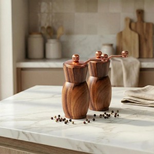 Premium Wooden Spice Shakers Set Used For Serving Salt And Pepper On Dining <b>Table</b> In Home <b>Kitchen</b> Decorative <b>Kitchen</b> Accessories - Product Image 1