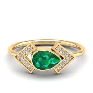 Anillo de Moissanita y Esmeralda con Certificación GRA de Alta Calidad REYES, Elegante Anillo de Compromiso de Oro Blanco de 14K, Joyería de Regalo para Ella - Product Image 6