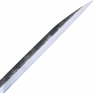 Long Narrow Fillet <b>Knife</b> with Brown Wooden Handle Silver Blade Dark Forged Finish Sharp Pointed Tip for Meat and <b>Fish</b> Slicing - Product Image 2