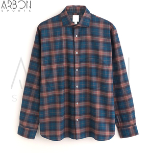 Chemises en flanelle brossée à carreaux marron rouille et bleu marine, de haute qualité, classiques, tendance, nouveau modèle, service OEM ODM, meilleur fournisseur, prix de gros - Product Image 6