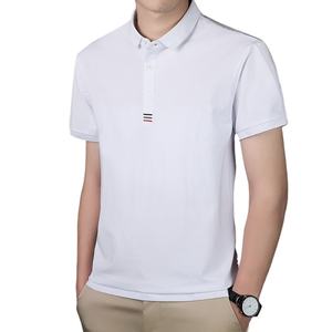 เสื้อยืดโปโลผู้ชายแขนสั้นผ้าฝ้ายลายเรียบดีไซน์ใหม่สำหรับฤดูใบไม้ผลิ ปี 2026 - Product Image 3