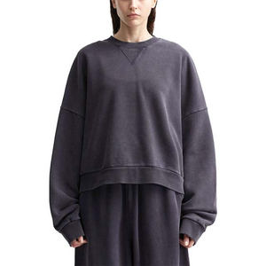 Vêtements de course d'hiver épais 300 GSM, pull à manches longues col rond avec broderie lettre - Product Image 5