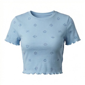 T-shirts courts en coton pour femmes, design personnalisé, style boutique, vêtements de fitness tendance, tenue de sport, équipement de gym - Product Image 1