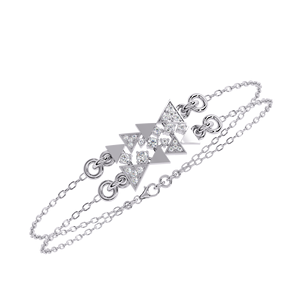 White Gold Diamond Bracelet With Triangle Cut Natural Diamonds GIA Certified Luxury Women's Everyday Wear Jewelry - Product Image 2