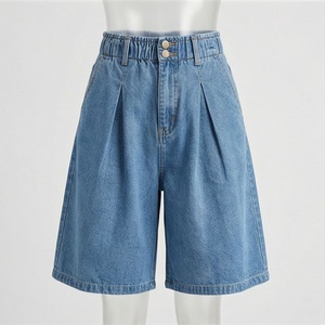 Shorts de Mezclilla Casuales Holgados de Talla Grande para Mujer, Pantalones Anchos de Verano, Bermuda, Corte a la Rodilla, a la Moda, Estilo Urbano - Product Image 1