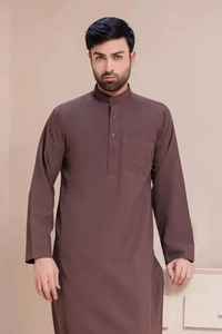 Túnica Tradicional Árabe de Lujo en Gris Premium, Elegante, Informal para Hombre, con Cuentas, Elástica en Cuatro Direcciones, Largo hasta el Tobillo, Suave y Transpirable - Product Image 5