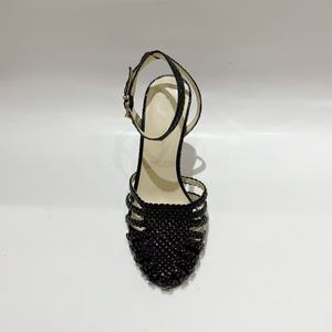 Sandales d'été 2025 pour femmes, style romain, en cuir verni léger, à talon aiguille ultra-haut, avec bride de cheville et fleur en strass - Product Image 1