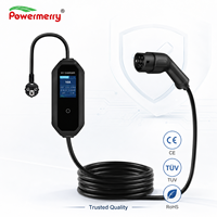Chargeur EV portable 3,5 kW 16A Mode 2 230Vac IP67 avec protection contre les fuites RCD, écran LCD et courant réglable pour usage domestique
