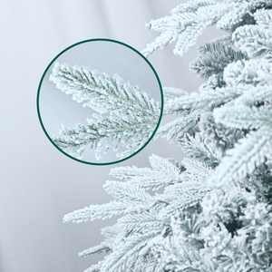 Albero di Natale Artificiale 150 cm con Rami Innevati, 1419 Punte in PE/PVC, Luci LED Bianco Caldo 300 cm, Struttura in Filo d'Acciaio, Qualità Premium - Product Image 6