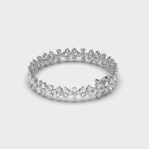 Pulsera de tenis con diamantes en forma de flor para mujer, oro de 18 quilates, joyería fina, lujosa, glamorosa, contemporánea, para boda - Product Image 2
