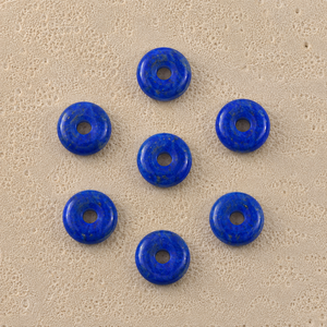 Pendentif Donut Lisse en Lapis Lazuli 15mm, Pierre Précieuse, Design Énergétique Reiki pour la Guérison par les Cristaux, pour la Fabrication de Bijoux, Vente en Gros - Product Image 6